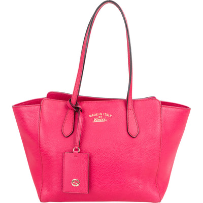 Gucci Pink Leather Swing Handbag - vintageandkickz