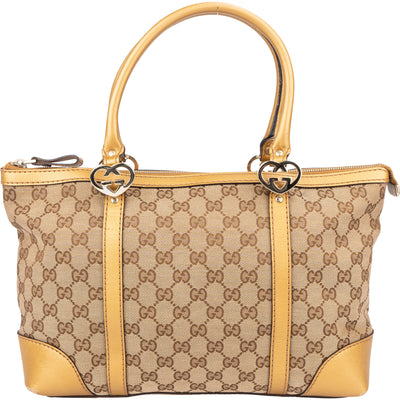 Gucci GG Monogram Twin Heart Handbag - vintageandkickz