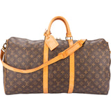 Louis Vuitton Canvas Monogram Keepall 55 Bandouliere