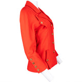 Chanel Rouge Cotton Gold Tone Button Jacket (DE32 / FR34)