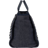 Chanel Bleu Cotton Deauville Handbag