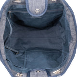 Chanel Bleu Cotton Deauville Handbag
