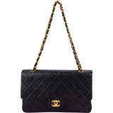 Chanel Quilted Lambskin 24K Gold Medium Double Flap Crossbody Bag