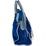 Balenciaga Limited Blue Fur City Handbag