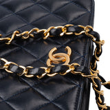 Chanel Quilted Lambskin 24K Gold Mini Single Flap Shoulder Bag