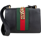 Gucci Black Leather Sylvie Shoulder Bag