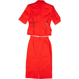 Hermès Rouge Cotton Costume Summer Jacket Set (DE36 / FR38)