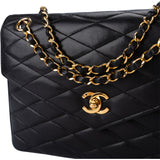 Chanel Quilted Lambskin 24K Gold Single Flap Shoulder Bag