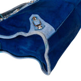 Balenciaga Limited Blue Fur City Handbag