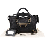 Balenciaga Black Leather City Handbag