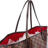 Louis Vuitton Damier Ebene Monogram Neverfull MM Shopper Handbag