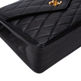 Chanel Quilted Lambskin 24K Gold Single Flap Shoulder Bag