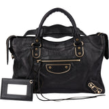 Balenciaga Black Leather City Handbag