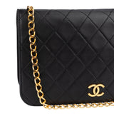 Chanel Quilted Lambskin 24K Gold Single Flap Shoulder Bag