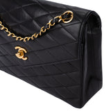 Chanel Quilted Lambskin 24K Gold Single Flap Shoulder Bag
