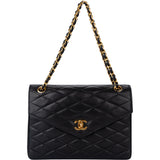 Chanel Quilted Lambskin 24K Gold Single Flap Shoulder Bag