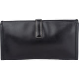 Hermès Black Leather Jige Clutch