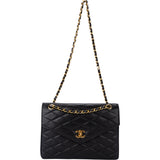 Chanel Quilted Lambskin 24K Gold Single Flap Shoulder Bag