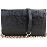 Gucci Black Leather Wallet On Chain Crossbody Bag