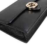 Gucci Black Leather Wallet On Chain Crossbody Bag