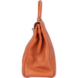 Hermès Orange Clemence Leather Kelly 35 Handbag