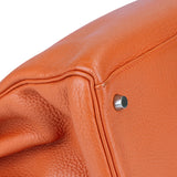 Hermès Orange Clemence Leather Kelly 35 Handbag