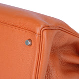 Hermès Orange Clemence Leather Kelly 35 Handbag