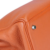 Hermès Orange Clemence Leather Kelly 35 Handbag