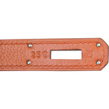 Hermès Orange Clemence Leather Kelly 35 Handbag