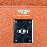 Hermès Orange Clemence Leather Kelly 35 Handbag