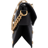 Gucci Black Leather Queen Margret Bee Crossbody Bag