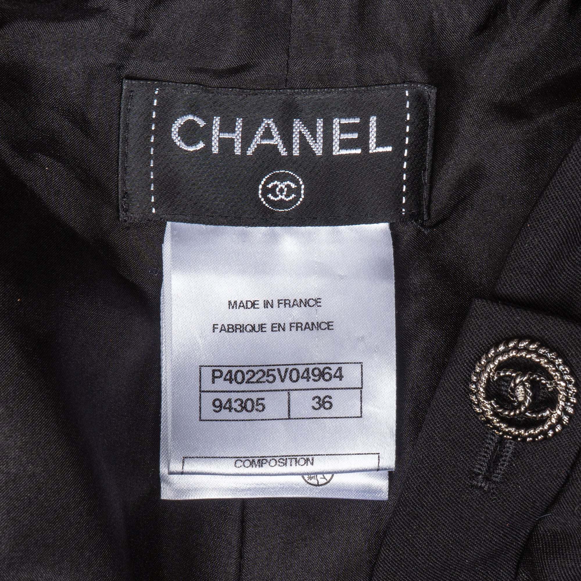 Chanel Noir Wool Pants (D 34 / FR 36) - vintageandkickz