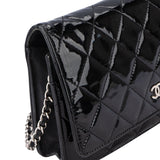 Chanel Quilted Patent Leather Wallet On Chain Crossbody Bag