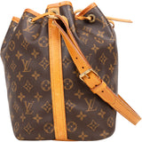 Louis Vuitton Canvas Monogram Sac Noe Petit Shoulder Bag