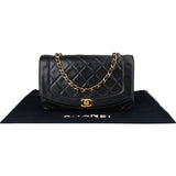 Chanel Quilted Lambskin 24K Gold Diana Single Flap Crossbody Bag