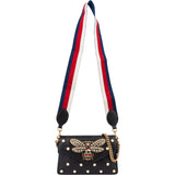Gucci Black Leather Queen Margret Bee Crossbody Bag