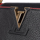 Louis Vuitton Black Leather Lining Capucines MM Handbag