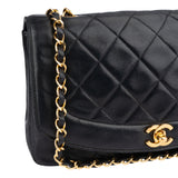 Chanel Quilted Lambskin 24K Gold Diana Single Flap Crossbody Bag