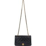 Chanel Quilted Lambskin 24K Gold Diana Single Flap Crossbody Bag