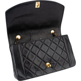 Chanel Quilted Lambskin 24K Gold Diana Single Flap Crossbody Bag