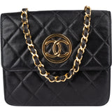 Chanel Quilted Lambskin 24K Gold Single Flap Crossbody Bag