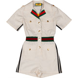 Gucci x Adidas White GG Monogram Cotton Jumpsuit (36)