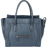 Celine Blue Leather Luggage Handbag