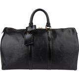Louis Vuitton Noir Epi Leather Keepall 45