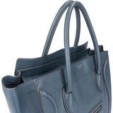 Celine Blue Leather Luggage Handbag
