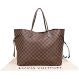 Louis Vuitton Damier Ebene Monogram Neverfull GM Shopper Handbag