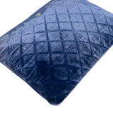 Chanel Bleu Quilted Velvet CC Clutch