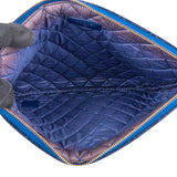 Chanel Bleu Quilted Velvet CC Clutch