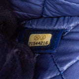 Chanel Bleu Quilted Velvet CC Clutch