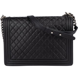 Chanel Quilted Lambskin Large Boy Single Flap Crossbody Bag
